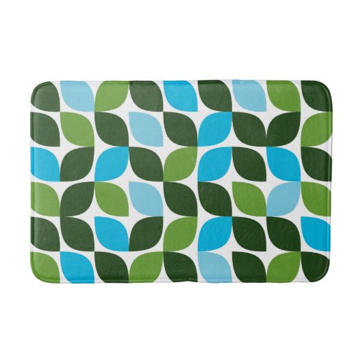 Blauw, groen, cool, trendy, moderne abstracte natu badmat (Voorkant)