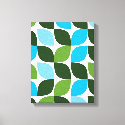Blauw, groen, cool, trendy, moderne abstracte natu canvas afdruk (Voorkant)