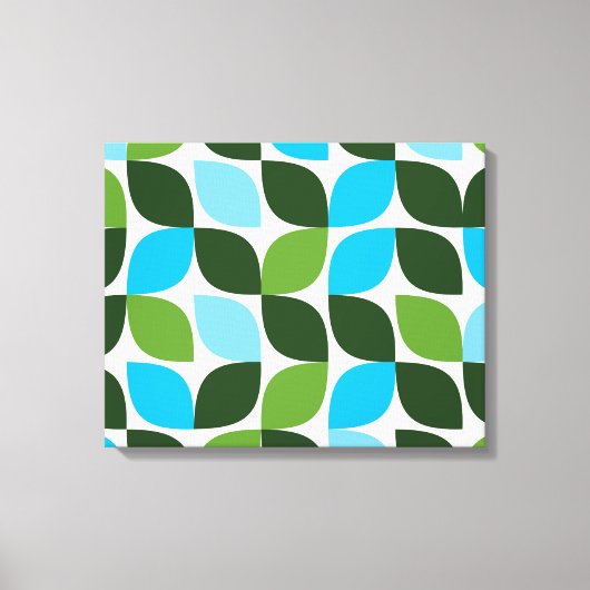 Blauw, groen, cool, trendy, moderne abstracte natu canvas afdruk (Voorkant)