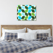 Blauw, groen, cool, trendy, moderne abstracte natu canvas afdruk (Insitu (Slaapkamer))