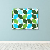 Blauw, groen, cool, trendy, moderne abstracte natu canvas afdruk (Insitu (Houten vloer))