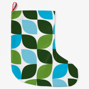 Blauw, groen, cool, trendy, moderne abstracte natu grote kerstsok
