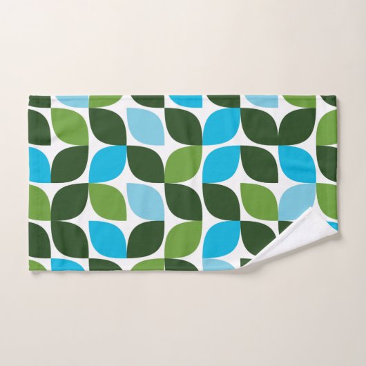 Blauw, groen, cool, trendy, moderne abstracte natu handdoek (Handdoek)