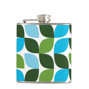 Blauw, groen, cool, trendy, moderne abstracte natu heupfles