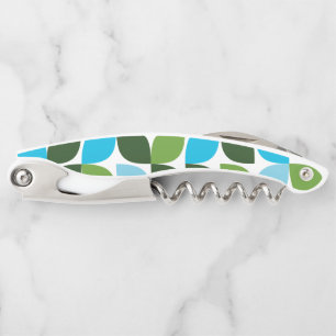 Blauw, groen, cool, trendy, moderne abstracte natu kurkentrekker