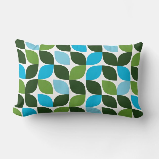 Blauw, groen, cool, trendy, moderne abstracte natu kussen (Voorkant)