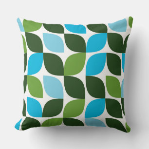 Blauw, groen, cool, trendy, moderne abstracte natu kussen