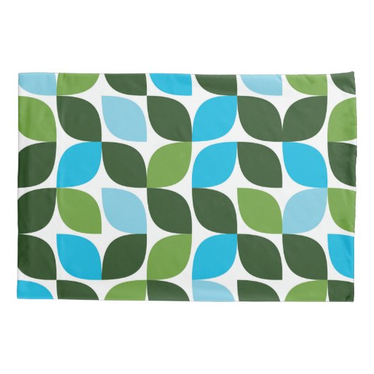 Blauw, groen, cool, trendy, moderne abstracte natu kussensloop (Achterkant)
