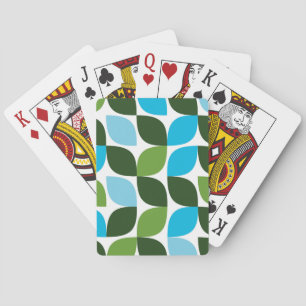 Blauw, groen, cool, trendy, moderne abstracte natu pokerkaarten