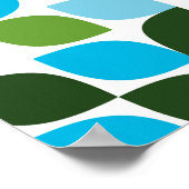 Blauw, groen, cool, trendy, moderne abstracte natu poster (Hoek)