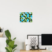 Blauw, groen, cool, trendy, moderne abstracte natu poster (Thuiskantoor)