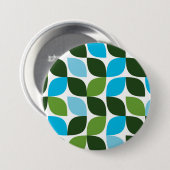 Blauw, groen, cool, trendy, moderne abstracte natu ronde button 7,6 cm (Voorkant /achterkant)