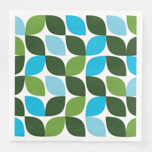 Blauw, groen, cool, trendy, moderne abstracte natu servet