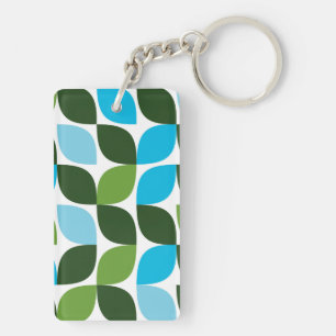 Blauw, groen, cool, trendy, moderne abstracte natu sleutelhanger