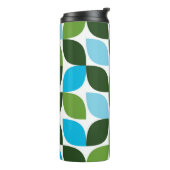 Blauw, groen, cool, trendy, moderne abstracte natu thermosbeker (Gedraaid links)