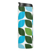 Blauw, groen, cool, trendy, moderne abstracte natu thermosbeker (Geroteerd rechts)