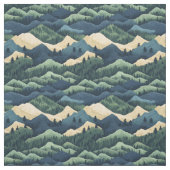 Blauw / Groen / Cream Trees & Mountains Stof (Swatch)