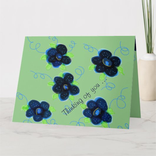 Blauw groen denken van uw Kaart (Voorkant)