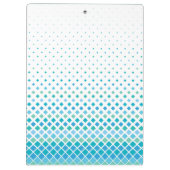 Blauw Groen Diamant Patroon Monogram Klembord (Achterkant)