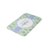 Blauw & Groen Diamantpatroon Persoonlijk Badmat (Gekanteld)