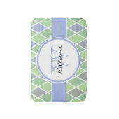 Blauw & Groen Diamantpatroon Persoonlijk Badmat (Voorkant Verticaal)