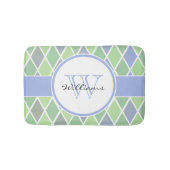 Blauw & Groen Diamantpatroon Persoonlijk Badmat (Voorkant)