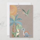 Blauw Groen Dinosaurus Jongen Baby shower Kaart (Achterkant)