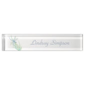 Blauw Groen Dragonfly Custom Naam Art Naambordje (Voorkant)