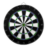 Blauw groen dubbelzwart dartboard dartbord (Voorkant)