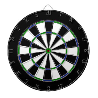 Blauw groen dubbelzwart dartboard dartbord