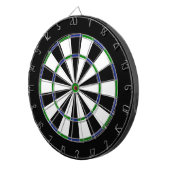 Blauw groen dubbelzwart dartboard dartbord (Voorkant Rechts)