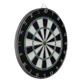 Blauw groen dubbelzwart dartboard dartbord (Voorkant Links)
