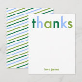 Blauw & Groen Eenvoudig Modern Bedankt (Voorkant / Achterkant)