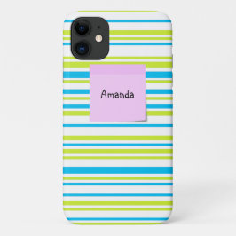 Blauw Groen eenvoudig Strippatroon Roze notitie Case-Mate iPhone Case