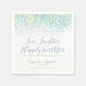 Blauw groen eerste jaar op aangepast bruiloft servet (Voorkant)