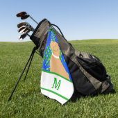 Blauw Groen Eiland Gele Hond Golf Handdoek (Groen)