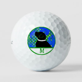 Blauw Groen Eiland Zwarte Hond Golf Ball Golfballen