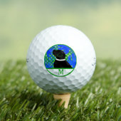 Blauw Groen Eiland Zwarte Hond Golf Ball Golfballen (Insitu Shirt)