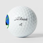 Blauw Groen Eiland Zwarte Hond Golf Ball Golfballen (Logo)