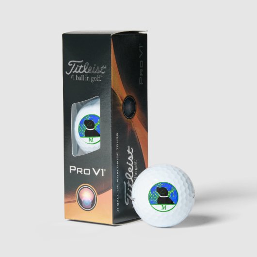 Blauw Groen Eiland Zwarte Hond Golf Ball Golfballen (Verpakking)