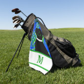 Blauw Groen Eiland Zwarte Hond Golf Handdoek (Groen)