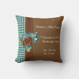 Blauw, groen en bruin geplakt Baby Kussen