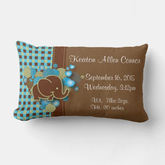 Blauw, groen en bruin geplakt Baby Kussen (Voorkant)