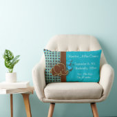 Blauw, groen en bruin geplakt Baby Kussen (Stoel)