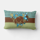 Blauw, groen en bruin geplakt Baby Kussen (Achterkant)