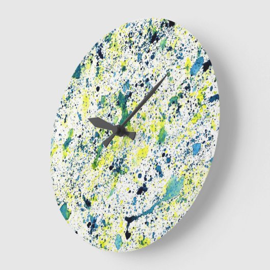 Blauw, Groen, en Geel Abstract Grote Klok (Hoek)