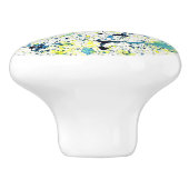 Blauw, Groen, en Geel Abstract Keramische Knop (Zijkant)