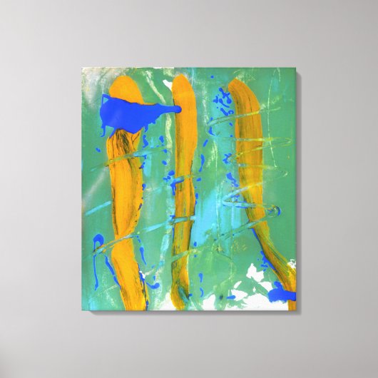 Blauw, groen en geel (Colour Study) #1 Canvas Afdruk (Voorkant)