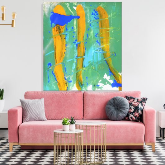 Blauw, groen en geel (Colour Study) #1 Canvas Afdruk (Insitu (Woonkamer))