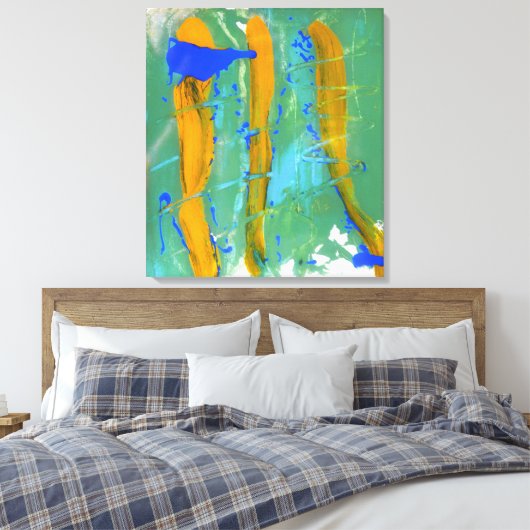 Blauw, groen en geel (Colour Study) #1 Canvas Afdruk (Insitu (Slaapkamer))